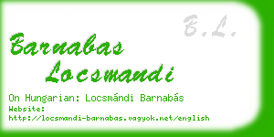 barnabas locsmandi business card