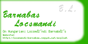 barnabas locsmandi business card